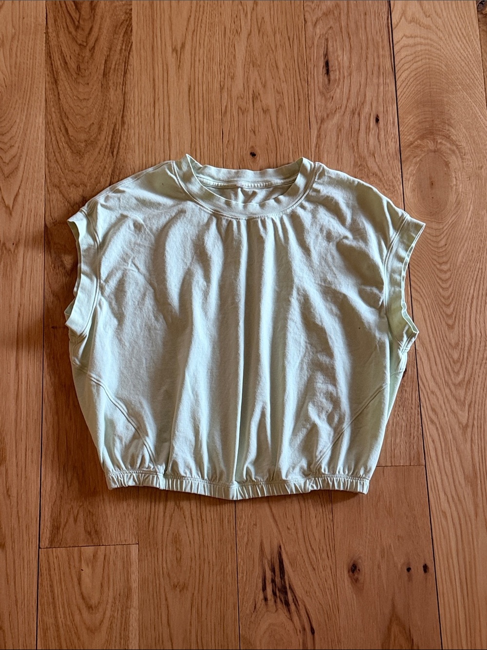 lululemon athletica Light Mint Green Cropped Muscle Tee